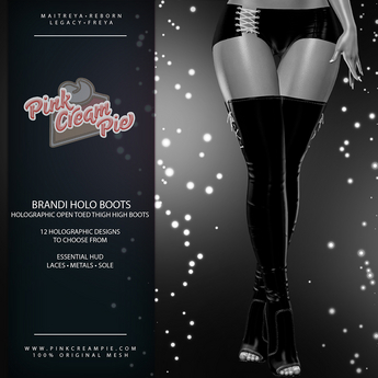 Second Life Marketplace - Brandi Thigh High Open Toe Boots [Holo Pack